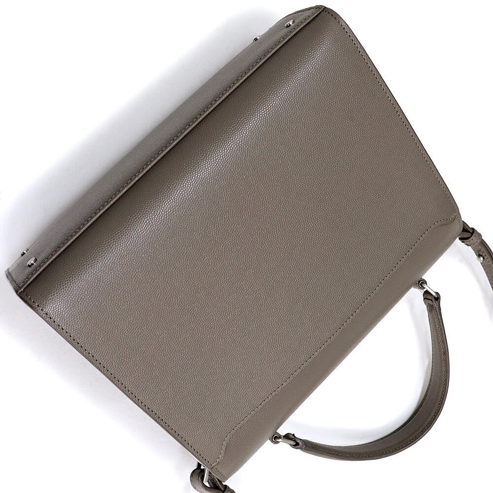SAINT LAURENT PARIS Cassandra Top Handle Crossbody Crocodile Greige - Picture 6 of 10